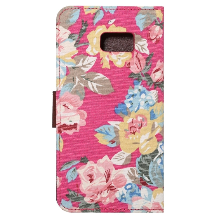 For Galaxy S6 Edge+ / G928 Flower Pattern Cloth Surface Horizontal Flip Leather Case with Wallet & Card Slots & Holder