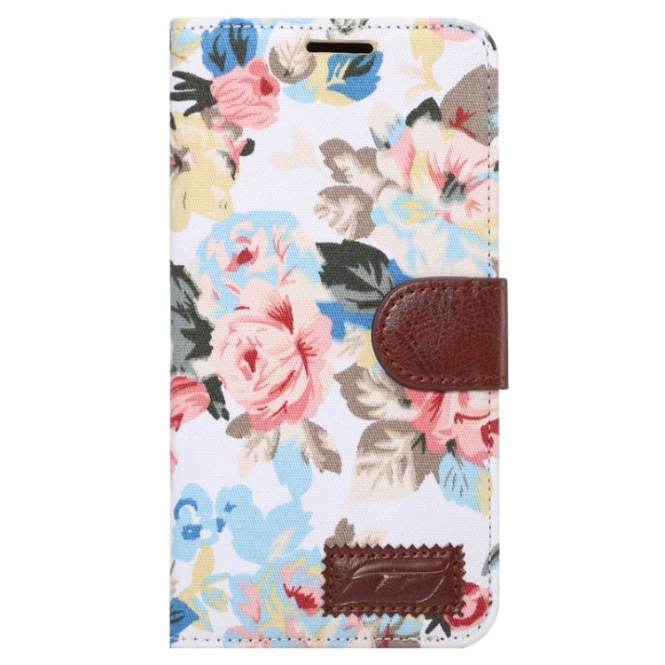 For Galaxy S6 Edge+ / G928 Flower Pattern Cloth Surface Horizontal Flip Leather Case with Wallet & Card Slots & Holder