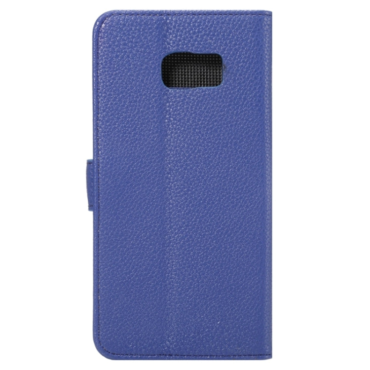 For Galaxy S6 Edge+ / G928 Litchi Texture Horizontal Flip Solid Color Leather Case with Wallet & Card Slots & Holder