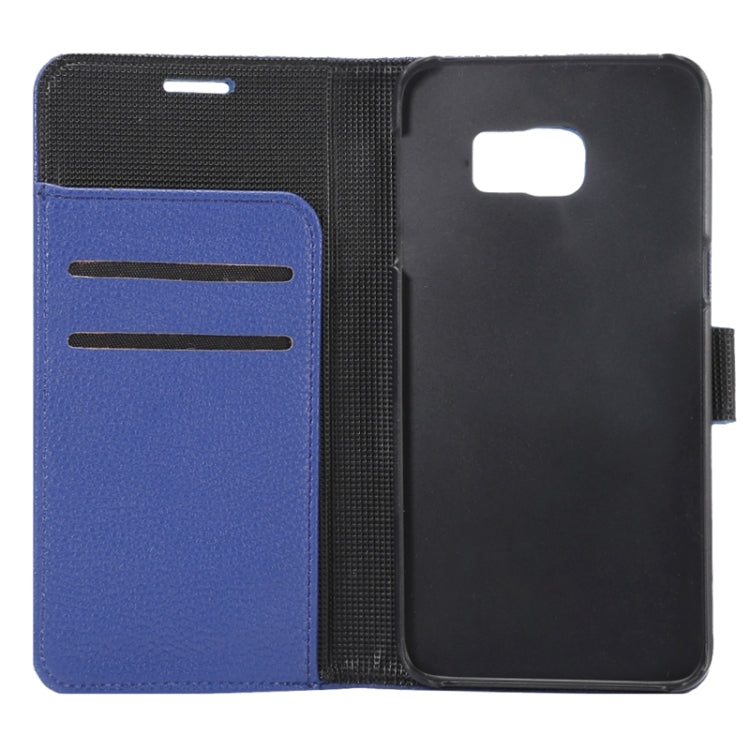 For Galaxy S6 Edge+ / G928 Litchi Texture Horizontal Flip Solid Color Leather Case with Wallet & Card Slots & Holder