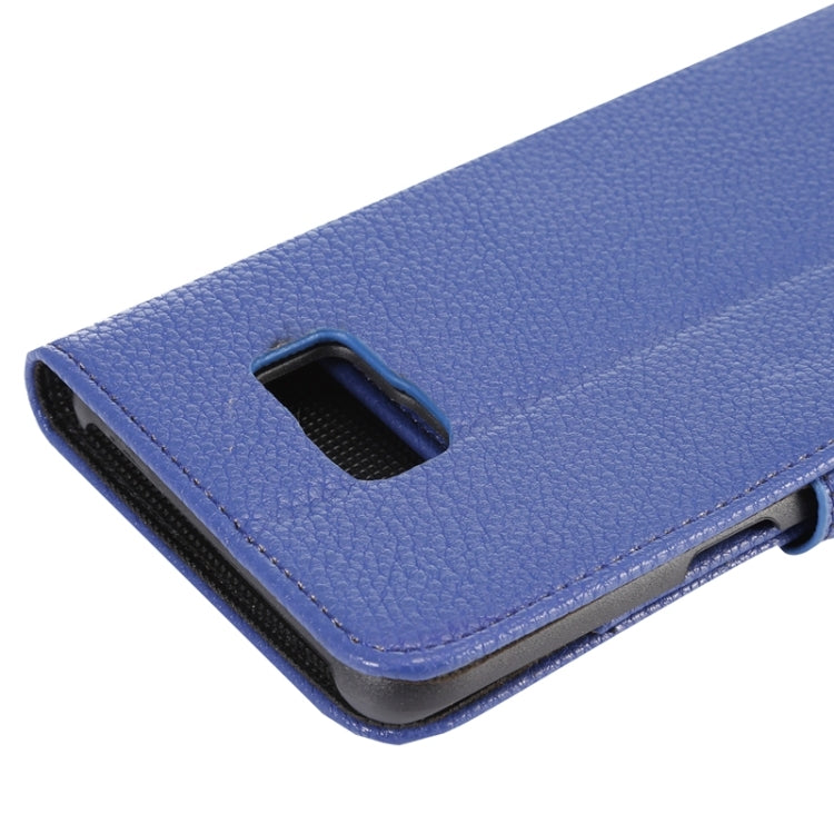 For Galaxy S6 Edge+ / G928 Litchi Texture Horizontal Flip Solid Color Leather Case with Wallet & Card Slots & Holder