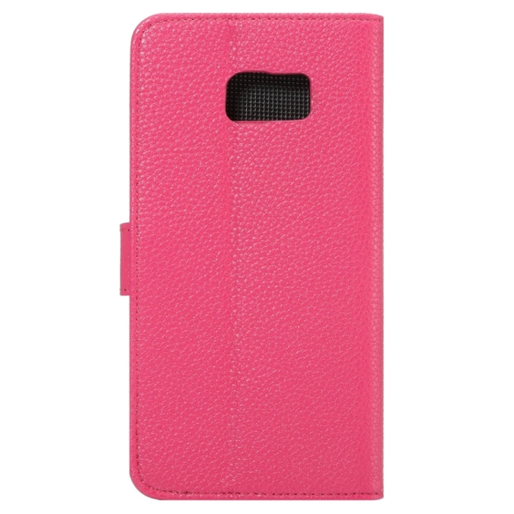For Galaxy S6 Edge+ / G928 Litchi Texture Horizontal Flip Solid Color Leather Case with Wallet & Card Slots & Holder