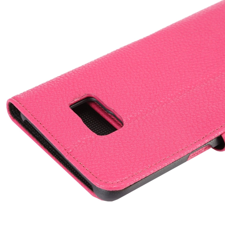 For Galaxy S6 Edge+ / G928 Litchi Texture Horizontal Flip Solid Color Leather Case with Wallet & Card Slots & Holder