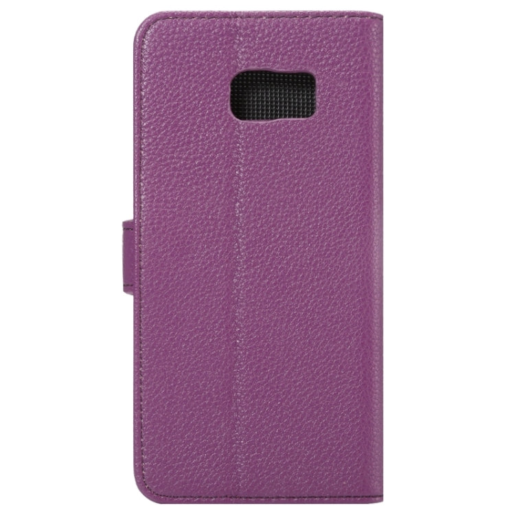 For Galaxy S6 Edge+ / G928 Litchi Texture Horizontal Flip Solid Color Leather Case with Wallet & Card Slots & Holder