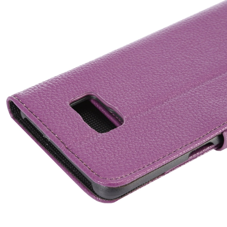 For Galaxy S6 Edge+ / G928 Litchi Texture Horizontal Flip Solid Color Leather Case with Wallet & Card Slots & Holder