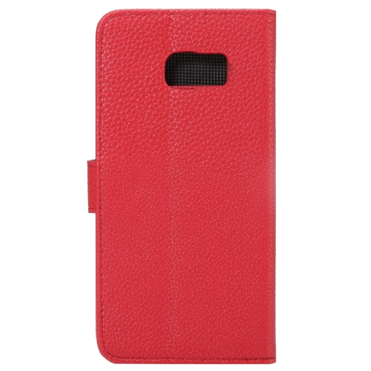For Galaxy S6 Edge+ / G928 Litchi Texture Horizontal Flip Solid Color Leather Case with Wallet & Card Slots & Holder