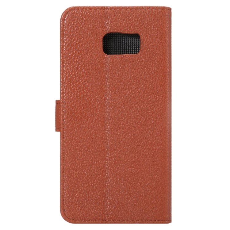 For Galaxy S6 Edge+ / G928 Litchi Texture Horizontal Flip Solid Color Leather Case with Wallet & Card Slots & Holder