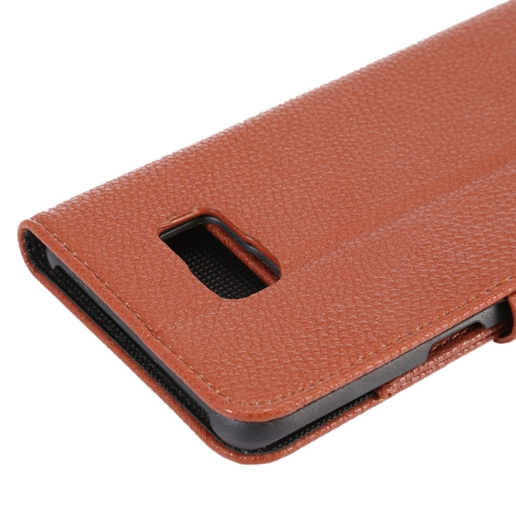 For Galaxy S6 Edge+ / G928 Litchi Texture Horizontal Flip Solid Color Leather Case with Wallet & Card Slots & Holder