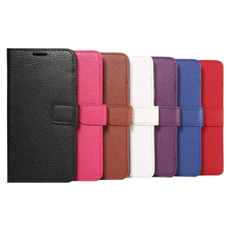For Galaxy S6 Edge+ / G928 Litchi Texture Horizontal Flip Solid Color Leather Case with Wallet & Card Slots & Holder