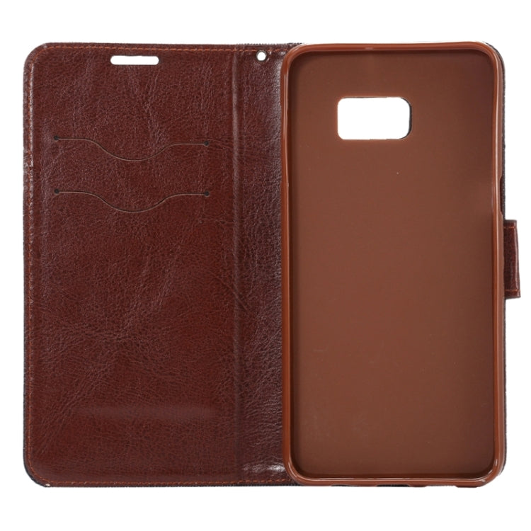 For Galaxy S6 Edge+ / G928 Denim Texture Horizontal Flip Solid Color Leather Case with Wallet & Card Slots & Holder (Black)