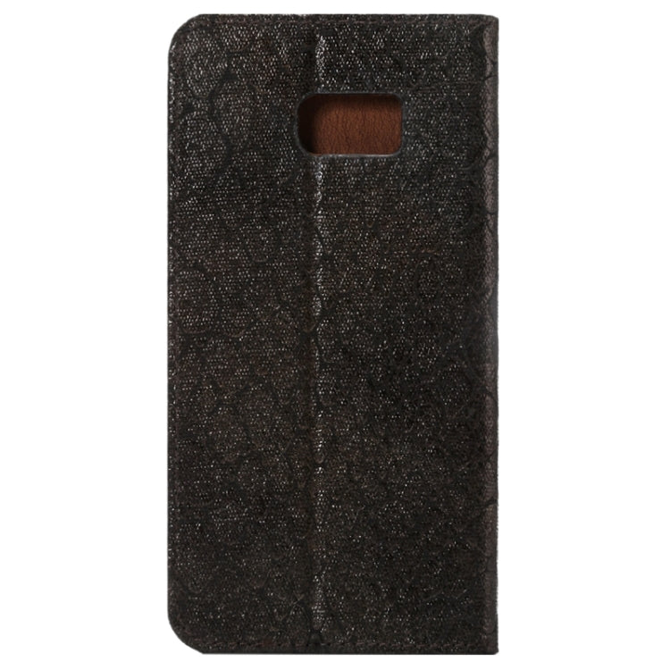 For Galaxy S6 Edge+ / G928 Stone Texture Horizontal Flip Leather Case with Magnetic Buckle & Card Slot & Holder