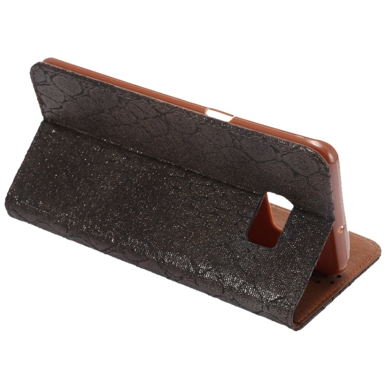 For Galaxy S6 Edge+ / G928 Stone Texture Horizontal Flip Leather Case with Magnetic Buckle & Card Slot & Holder