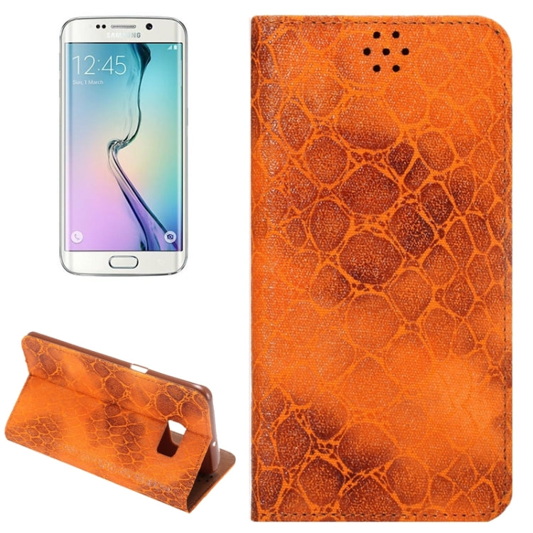 For Galaxy S6 Edge+ / G928 Stone Texture Horizontal Flip Leather Case with Magnetic Buckle & Card Slot & Holder