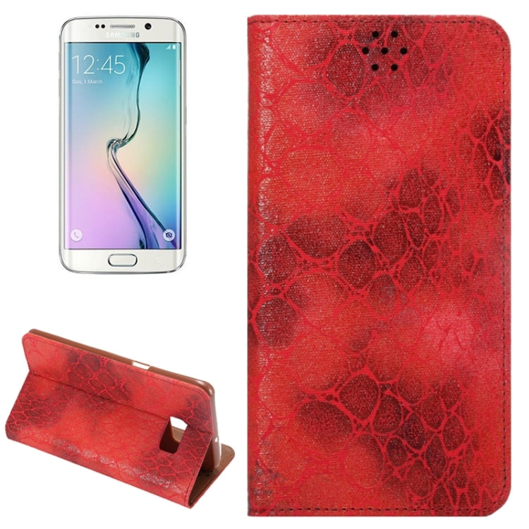 For Galaxy S6 Edge+ / G928 Stone Texture Horizontal Flip Leather Case with Magnetic Buckle & Card Slot & Holder