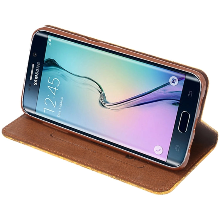 For Galaxy S6 Edge+ / G928 Stone Texture Horizontal Flip Leather Case with Magnetic Buckle & Card Slot & Holder