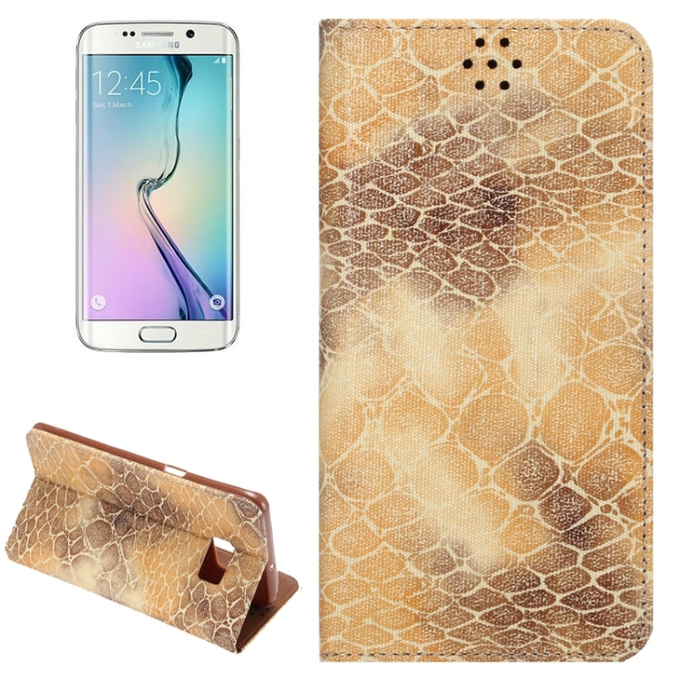 For Galaxy S6 Edge+ / G928 Stone Texture Horizontal Flip Leather Case with Magnetic Buckle & Card Slot & Holder