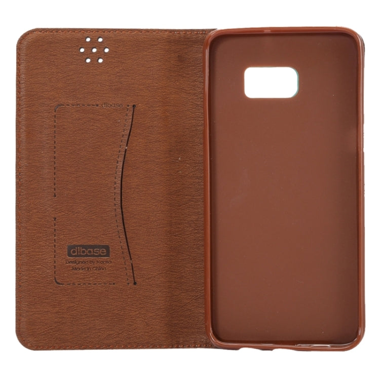 For Galaxy S6 Edge+ / G928 Stone Texture Horizontal Flip Leather Case with Magnetic Buckle & Card Slot & Holder