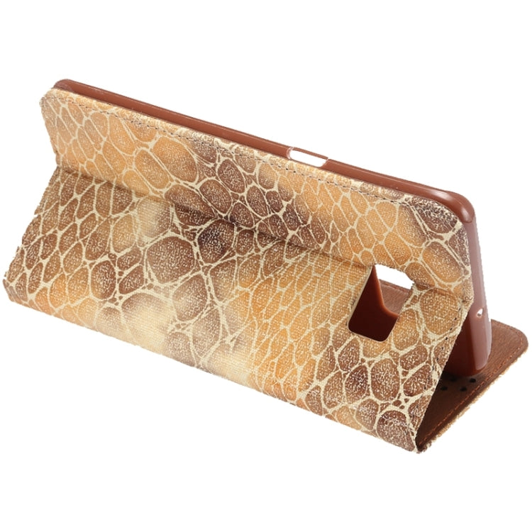For Galaxy S6 Edge+ / G928 Stone Texture Horizontal Flip Leather Case with Magnetic Buckle & Card Slot & Holder