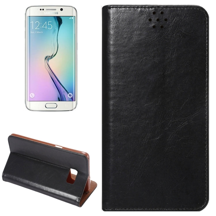 For Galaxy S6 Edge+ / G928 Crazy Horse Texture Horizontal Flip Leather Case with Magnetic Buckle & Card Slot & Holder