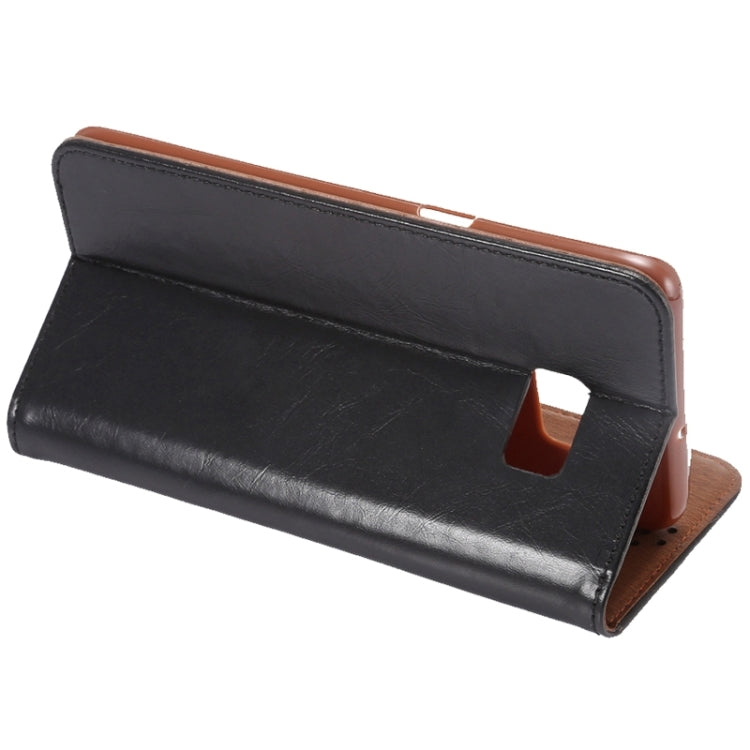 For Galaxy S6 Edge+ / G928 Crazy Horse Texture Horizontal Flip Leather Case with Magnetic Buckle & Card Slot & Holder