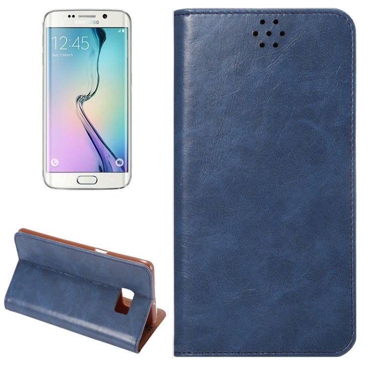 For Galaxy S6 Edge+ / G928 Crazy Horse Texture Horizontal Flip Leather Case with Magnetic Buckle & Card Slot & Holder
