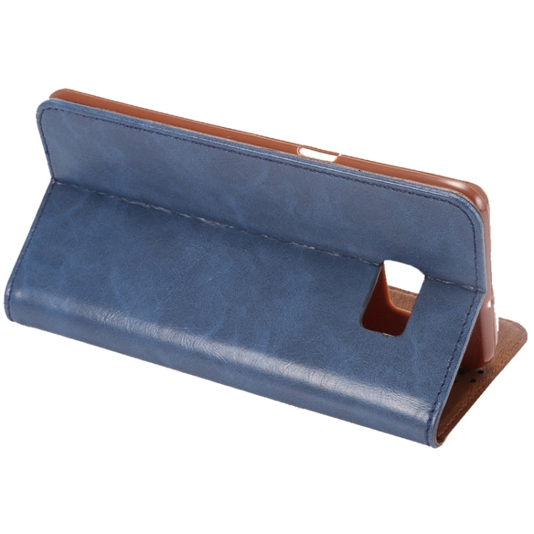 For Galaxy S6 Edge+ / G928 Crazy Horse Texture Horizontal Flip Leather Case with Magnetic Buckle & Card Slot & Holder