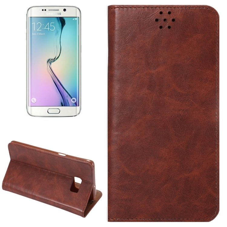 For Galaxy S6 Edge+ / G928 Crazy Horse Texture Horizontal Flip Leather Case with Magnetic Buckle & Card Slot & Holder