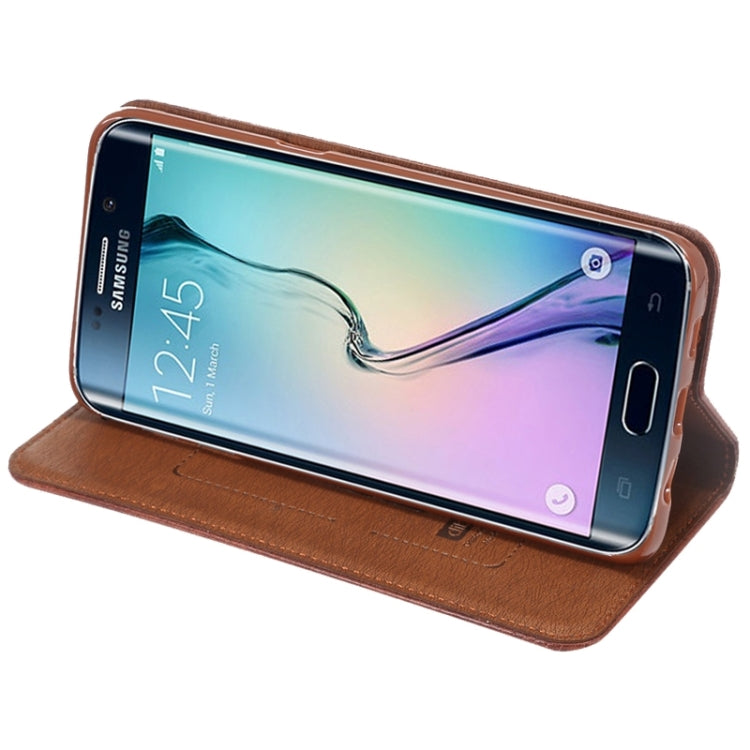 For Galaxy S6 Edge+ / G928 Crazy Horse Texture Horizontal Flip Leather Case with Magnetic Buckle & Card Slot & Holder