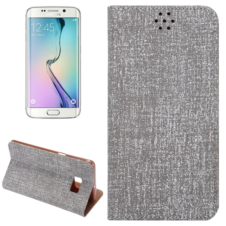 For Galaxy S6 Edge+ / G928 Cloth Texture Horizontal Flip Leather Case with Magnetic Buckle & Card Slot & Holder