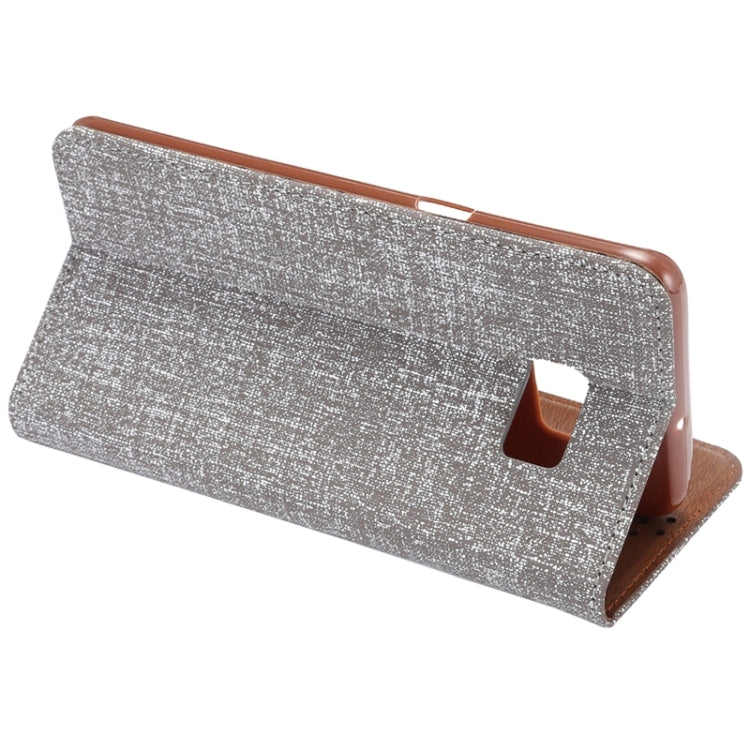 For Galaxy S6 Edge+ / G928 Cloth Texture Horizontal Flip Leather Case with Magnetic Buckle & Card Slot & Holder