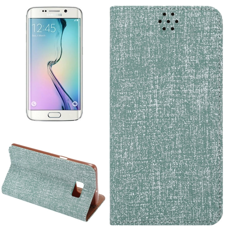 For Galaxy S6 Edge+ / G928 Cloth Texture Horizontal Flip Leather Case with Magnetic Buckle & Card Slot & Holder