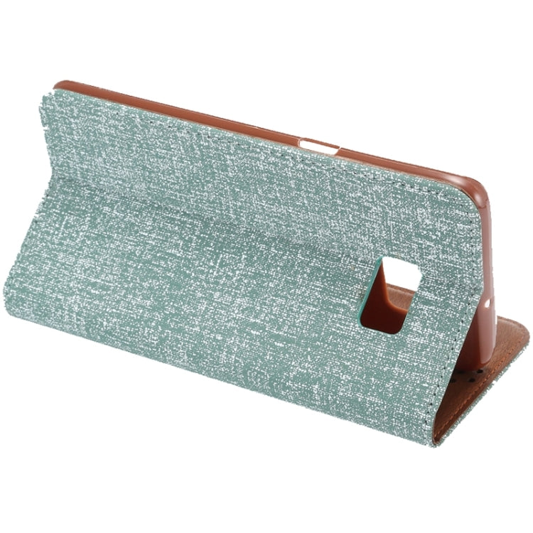 For Galaxy S6 Edge+ / G928 Cloth Texture Horizontal Flip Leather Case with Magnetic Buckle & Card Slot & Holder