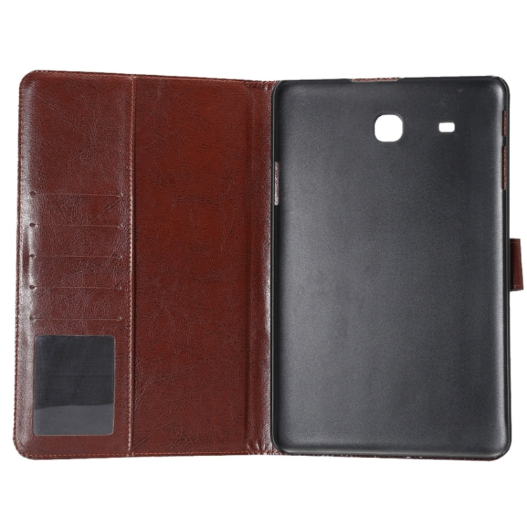 Flower Pattern Cloth Surface Horizontal Flip Leather Case with Wallet & Card Slots & Holder for Galaxy Tab E 9.6 / T560(Blue)