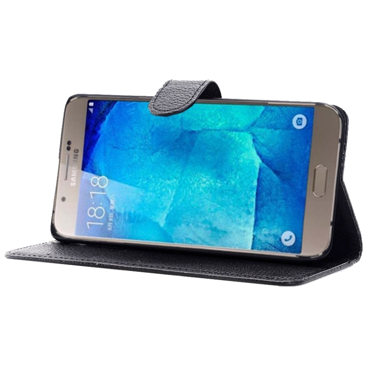 Litchi Texture Horizontal Flip Solid Color Leather Case with Wallet & Card Slot & Holder for Galaxy A8 / A800