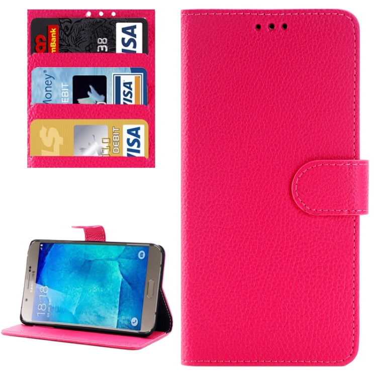 Litchi Texture Horizontal Flip Solid Color Leather Case with Wallet & Card Slot & Holder for Galaxy A8 / A800