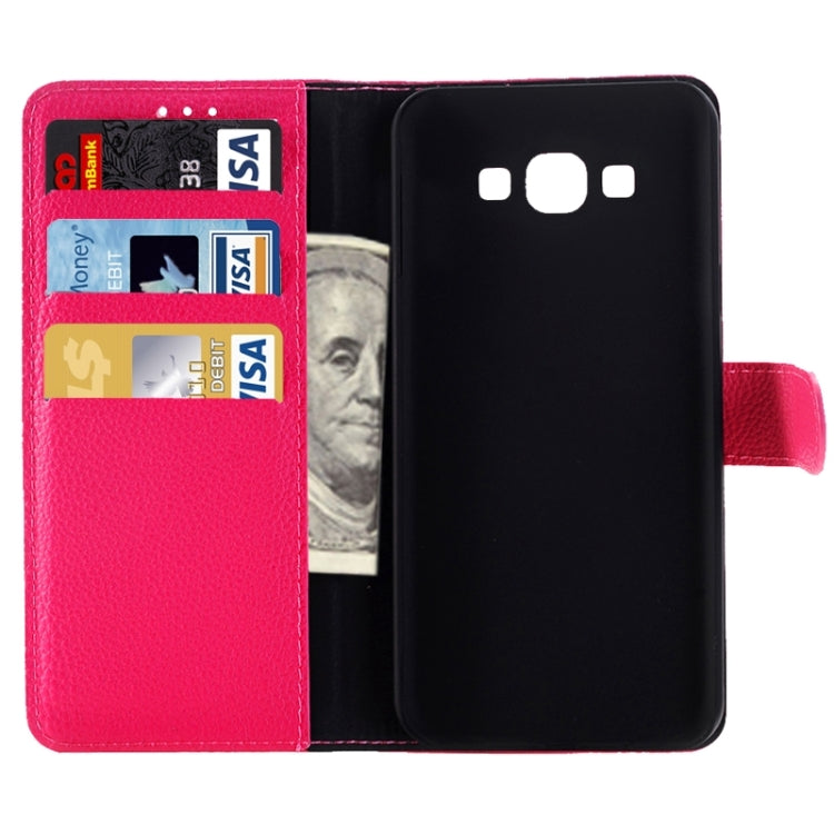 Litchi Texture Horizontal Flip Solid Color Leather Case with Wallet & Card Slot & Holder for Galaxy A8 / A800