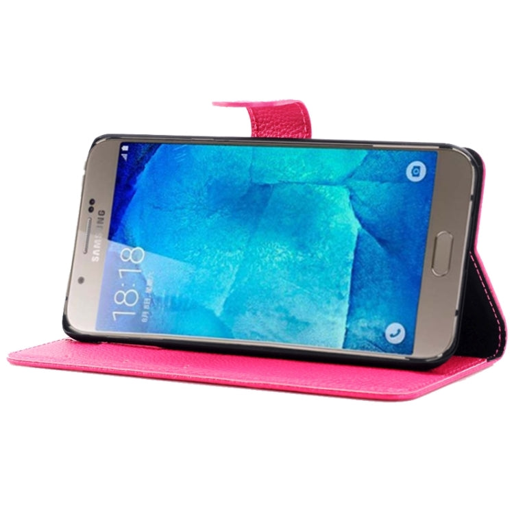 Litchi Texture Horizontal Flip Solid Color Leather Case with Wallet & Card Slot & Holder for Galaxy A8 / A800