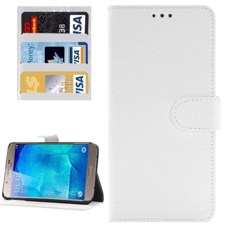 Litchi Texture Horizontal Flip Solid Color Leather Case with Wallet & Card Slot & Holder for Galaxy A8 / A800
