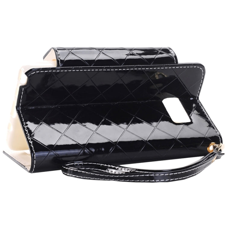 Grid Texture Horizontal Flip Diamond Encrusted Leather Case with Wallet & Card Slot & Holder & Lanyard for Galaxy Note 5 / N920