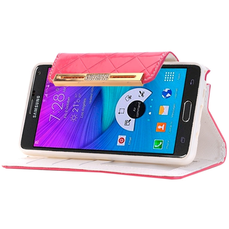 Grid Texture Horizontal Flip Diamond Encrusted Leather Case with Wallet & Card Slot & Holder & Lanyard for Galaxy Note 5 / N920
