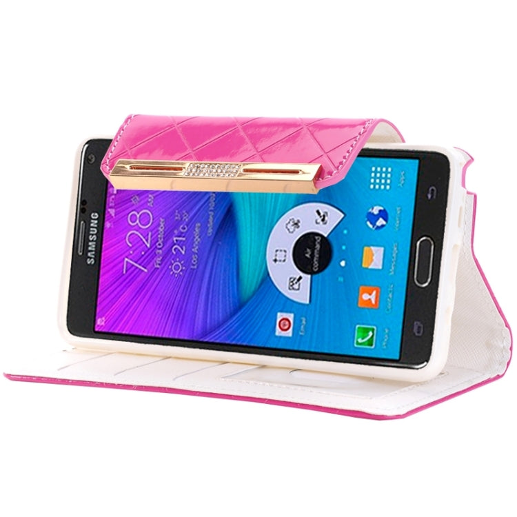 Grid Texture Horizontal Flip Diamond Encrusted Leather Case with Wallet & Card Slot & Holder & Lanyard for Galaxy Note 5 / N920