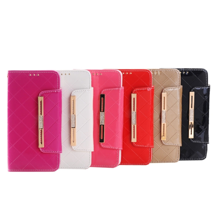 Grid Texture Horizontal Flip Diamond Encrusted Leather Case with Wallet & Card Slot & Holder & Lanyard for Galaxy Note 5 / N920