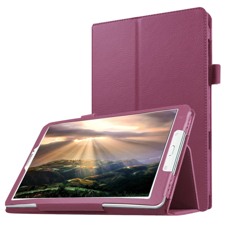 Litchi Texture Horizontal Flip Solid Color Leather Case with Holder for Galaxy Tab E 8.0 / T377V