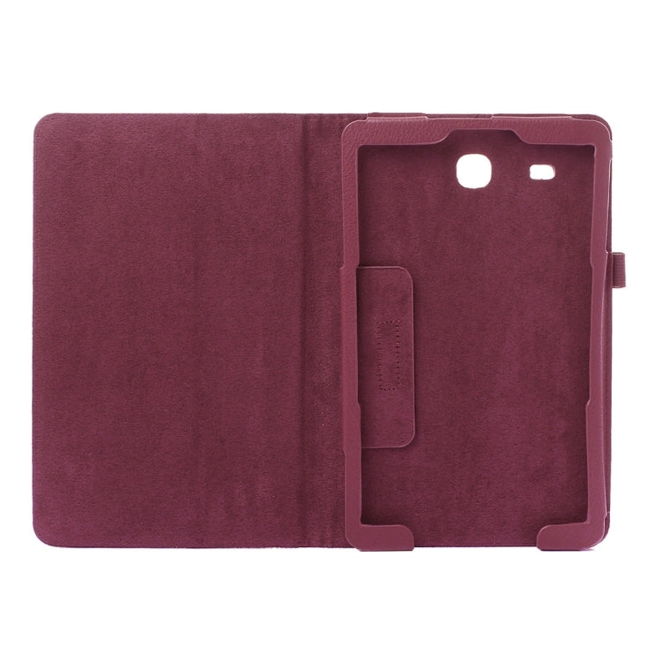 Litchi Texture Horizontal Flip Solid Color Leather Case with Holder for Galaxy Tab E 8.0 / T377V