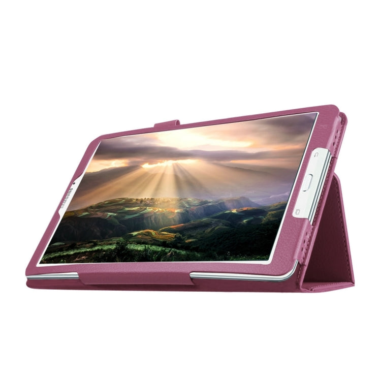 Litchi Texture Horizontal Flip Solid Color Leather Case with Holder for Galaxy Tab E 8.0 / T377V