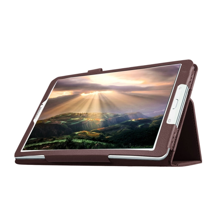 Litchi Texture Horizontal Flip Solid Color Leather Case with Holder for Galaxy Tab E 8.0 / T377V