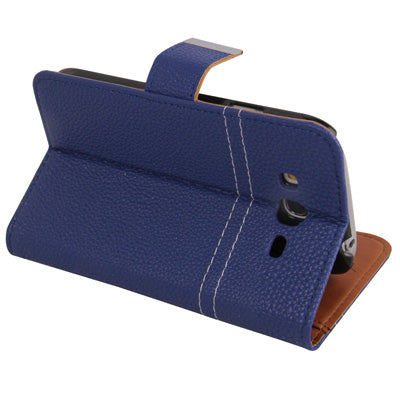 Litchi Texture Leather Case with Holder & Credit Card Slots for Galaxy Grand Duos / i9082