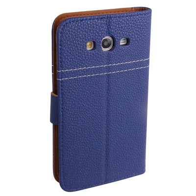 Litchi Texture Leather Case with Holder & Credit Card Slots for Galaxy Grand Duos / i9082