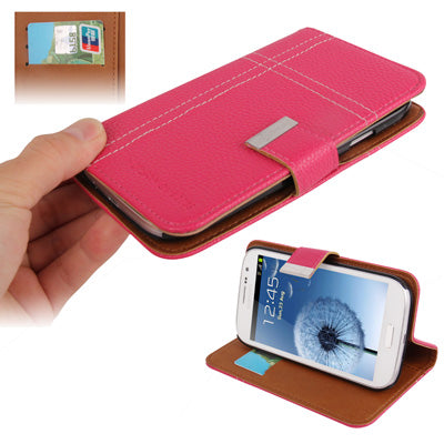 Litchi Texture Leather Case with Holder & Credit Card Slots for Galaxy Grand Duos / i9082