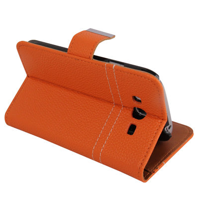 Litchi Texture Leather Case with Holder & Credit Card Slots for Galaxy Grand Duos / i9082